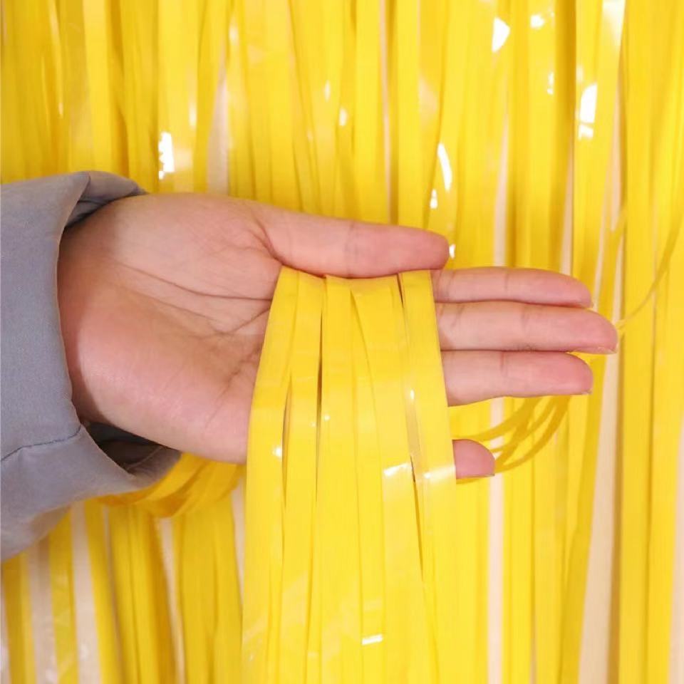 Clearance! Foil Curtain Backdrop Pastel Yellow (1M*2M) NZ1.50 newbrightparty