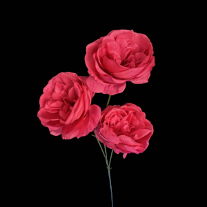 Artificial Round Rose Hot Pink
