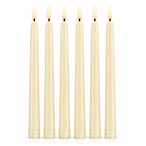 LED Flameless Tapper Candles Cream White  (6pcs)