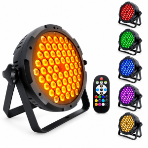 60 LED RGBWA+UV PAR Stage Light with Remote Control