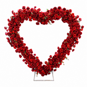 Heart Shape Flower Arrangement Red