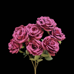 Artificial Flower Rose Bunch Dark Red (7 Roses)