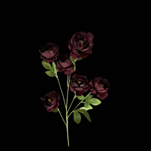 Artificial Small Peony Dark Red