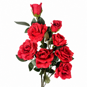 Artificial Rose Bunch Red (8 heads)