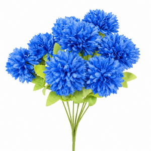Artificial Chrysanthemum Bunch Royal Blue (9 heads)