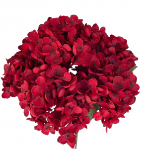 Artificial Flower Big Hydrangea Red Bunch (5 heads)