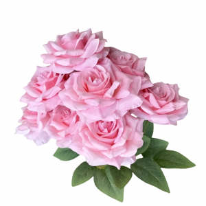 Artificial  Rose Bunch Pink (7 heads)